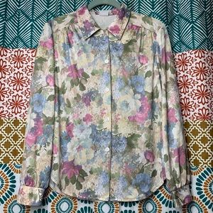 Vintage Cottage Core Floral Blouse